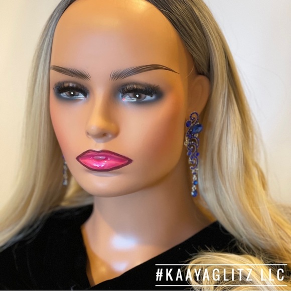 Wedding Bridal Bridesmaid Earrings Prom Dress Earrings Crystal Long Earrings - Picture 4 of 8